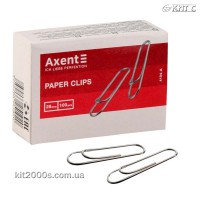 Скріпки 28мм Axent 4104-A 100шт/уп овал овал із загином, нікельовані
