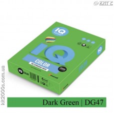 Бумага цветная А4 80г/м2, 500 л. IQ Color Intensive DG47 Dark Green (темно-зеленая)
