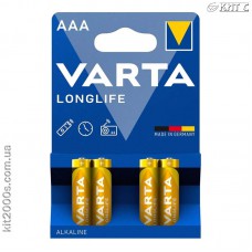 Батарейка тип AAA VARTA LONGLIFE (блістер на 4 шт) (04103101414)