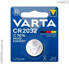 Батарейка тип CR 2032 VARTA LITHIUM (блістер на 1 шт) (06032101401)