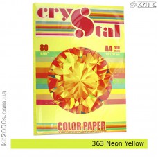 Папір кольоровий А4 80г/м2, 100 арк. Crystal Color 363 Neon Yellow (неон жовта)