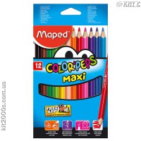 Олiвці кольорові Maped COLOR PEPS 12шт/набір MAXI MP.834010