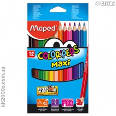 Олiвці кольорові Maped COLOR PEPS 12шт/набір MAXI MP.834010