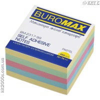 Бумажный клейкий блок 75x75мм 450л Buromax BM.2317-99 пастель mix