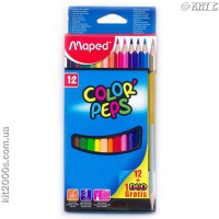 Олiвці кольорові Maped COLOR PEPS 12шт/набір + 1олівець GOLD/SILVER MP.832021