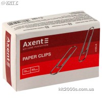 Скріпки 78мм Axent 4103-A 50шт/уп овал прямі, нікельовані