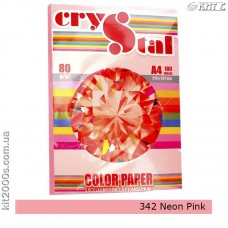 Папір кольоровий А4 80г/м2, 100 арк. Crystal Color 342 Neon Pink (неон рожевий)