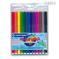 Фломастери Centropen Colour World/ Washable, 12 кольорів