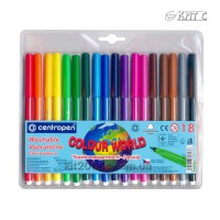 Фломастери Centropen Colour World/ Washable, 18 кольорів