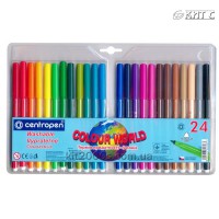 Фломастери Centropen Colour World/ Washable, 24 кольори