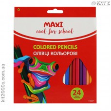 Карандаши цветные Maxi Cool for School пластиковые, 24шт/набор
