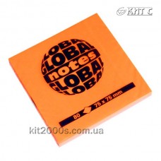Паперовий клейкий блок 75x75мм 80арк GlobalNotes NEON Orange Паперовий клейкий блок 75x75мм 80арк GlobalNotes NEON Orange
