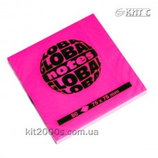 Паперовий клейкий блок 75x75мм 80арк GlobalNotes NEON Pink Паперовий клейкий блок 75x75мм 80арк GlobalNotes NEON Pink