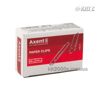 Скріпки 28мм Axent 4101-A 100шт/уп овал прямі, нікельовані