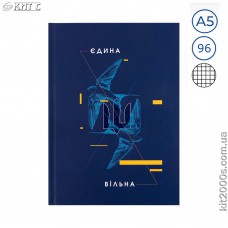 Книга канцелярская А5 96л в твердом переплете офсет клетка, Axent UA Єдина 8455-4-A