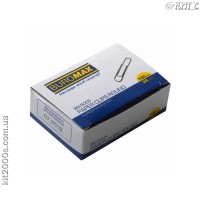 Скріпки 28мм Buromax BM.5005 100шт/уп овал прямі, нікельовані